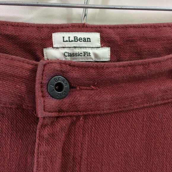 L.L. Bean Pants Cropped Classic Fit Stretch Knit Jean Style Rust Size 12 - Picture 3 of 3
